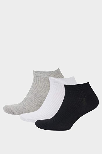 DeFacto Men's 3-Pack Cotton Booties Socks F5759Axns