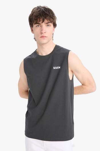 DeFacto 100% Cotton Regular Fit Crew Neck Printed Undershirt E3217Ax25Hs