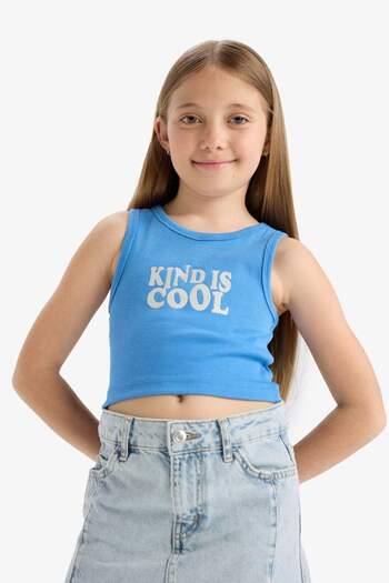 DeFacto Girl's Crew Neck Printed Singlet C4717A825Sm