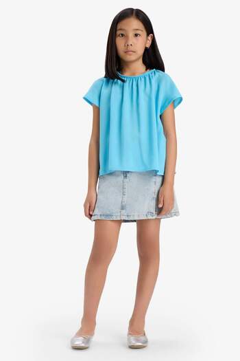 DeFacto Girl's Short Sleeve Blouse E6853A825Sm
