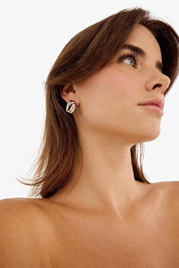 DeFacto Women's 3-Piece Silver Earrings E9077Axns
