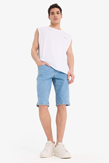 DeFacto 100% Cotton Boxy Fit Crew Neck Back Printed Tank Top E3221Ax25Hs
