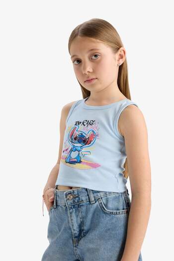DeFacto Kız Çocuk Disney Lilo & Stitch Bisiklet Yaka Atlet E6553A825HS