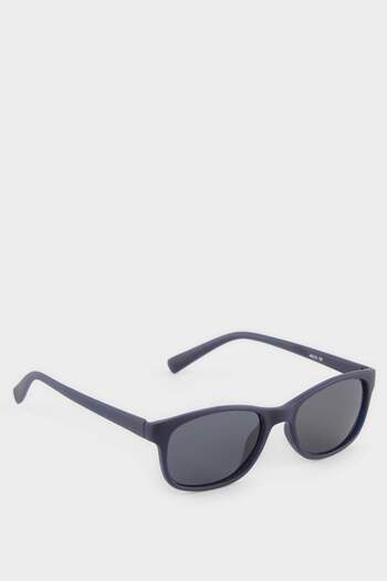 DeFacto Boy's Round Black Plastic Frame Black Glass Polarized Sunglasses F4440A8Ns