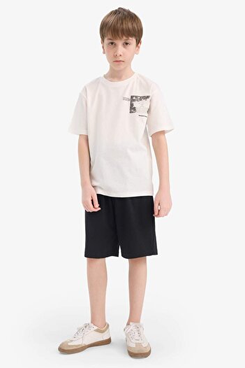 DeFacto Boys' Crew Neck Printed Short Sleeve T-Shirt E4160A825Sm