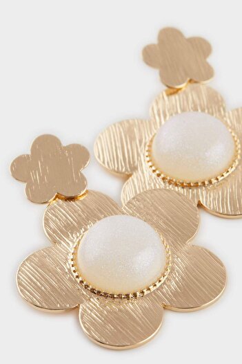 DeFacto Women's Floral Gold Earrings F0701Axns