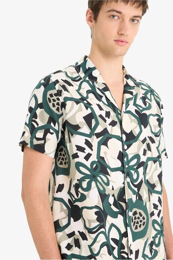 DeFacto Regular Fit Apache Collar Patterned Short Sleeve Shirt E1271Ax25Sm