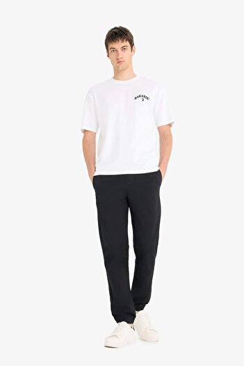 DeFacto 100% Cotton Boxy Fit Crew Neck Back Printed Short Sleeve T-Shirt F4752Ax25Hs