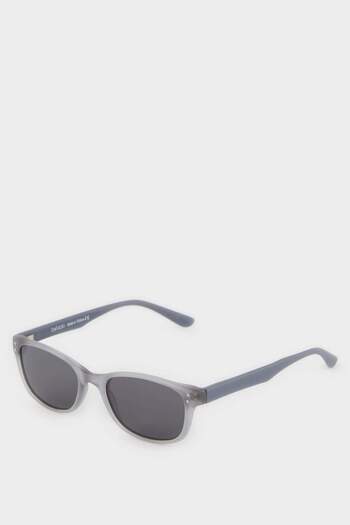 DeFacto Boy's Round Gray Plastic Frame Black Glass Polarized Sunglasses F4382A8Ns