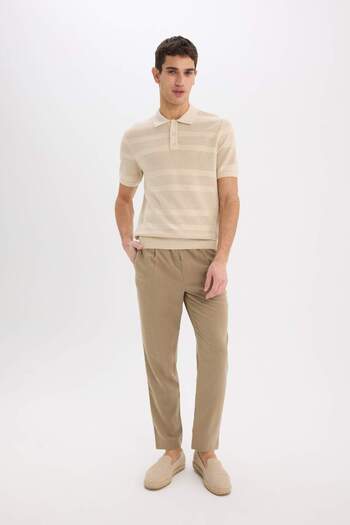 DeFacto Standard Fit Polo Neck Knitwear Short Sleeve T-Shirt E3300Ax25Sm
