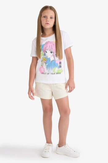 DeFacto Girl's Elastic Waist Printed Shorts A2455A825Hs