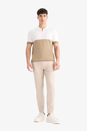 DeFacto Standard Fit Polo Neck Knitwear Short Sleeve T-Shirt E4895Ax25Sm