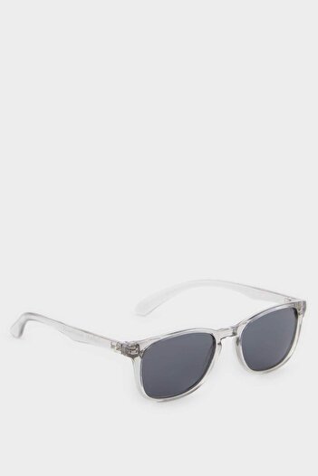 DeFacto Boy's Round Gray Plastic Frame Black Glass Polarized Sunglasses F4451A8Ns