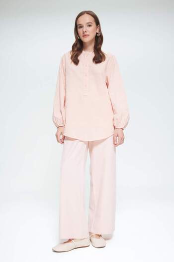 DeFacto Wide Leg Linen Blended Wide Leg Trousers F1345Ax25Sm