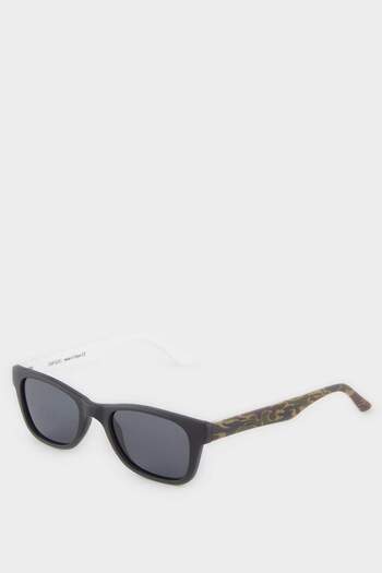 DeFacto Boy's Round Color Plastic Frame Black Glass Polarized Sunglasses F4401A8Ns