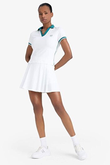 DeFacto Defactofit Standard Fit Polo Neck Printed Sportsman Short Sleeve White T-Shirt E4310Ax25Sm