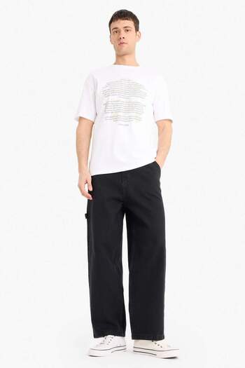 DeFacto 100 % Baumwolle, Boxy Fit, Rundhals-T-Shirt mit Druck, kurze Ärmel, F3568AX25SM