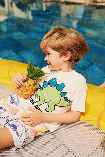 DeFacto Baby-Mikro-Badeshorts mit Tiermuster für Jungen E3519A525SM