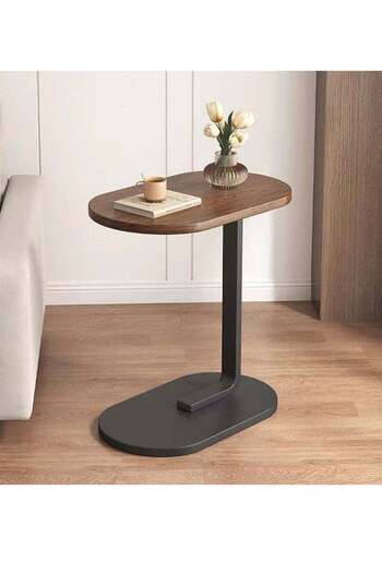 COOYA C-Shaped End Table,Sofa Snack Table with Metal Frame for Living Room,Bedroom,Bedside