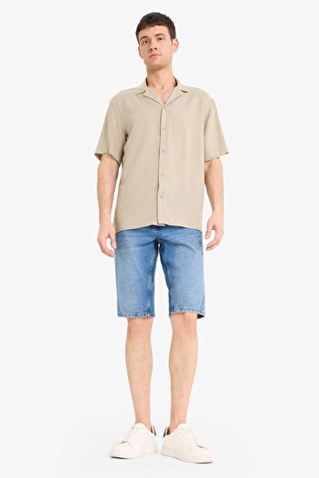 DeFacto Regular Fit Apache Collar Summer Short Sleeve Shirt E2533Ax25Sm