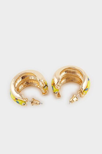 DeFacto Women's Yellow Rope Detailed Gold Earrings F1116Axns