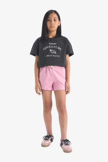 DeFacto Girl's Elastic Waist Printed Shorts A2455A825Hs