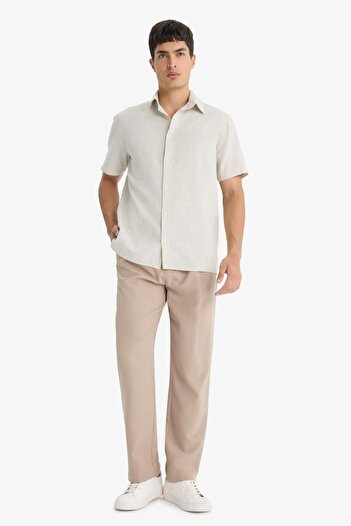 DeFacto 100% Cotton Regular Fit Polo Collar Summer Short Sleeve Shirt D8613Ax25Sm