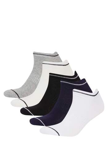 DeFacto Men's 5-Pack Cotton Booties Socks D9960Axns