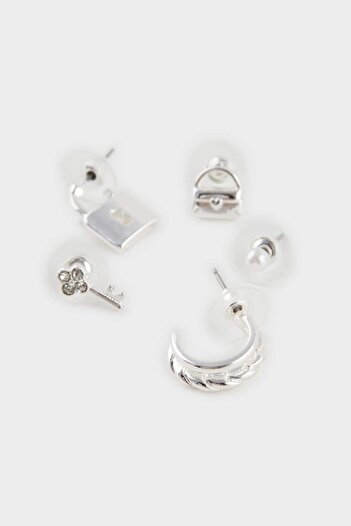 DeFacto Women's 6-Piece Silver Earrings F0734Axns