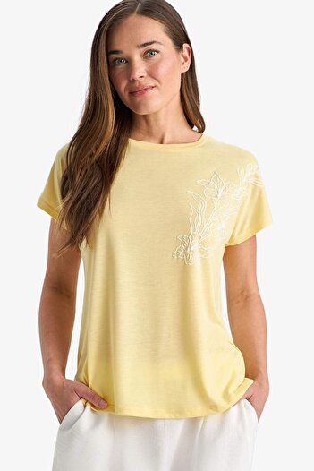 DeFacto Rundhals Basic schlicht Kurzarm T-Shirt F2775AX25SM