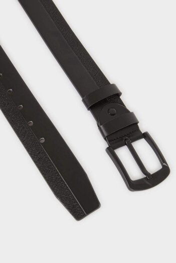 DeFacto Men's Rectangular Buckle Faux Leather Casual Belt F3123Axns