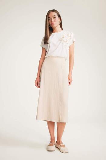 DeFacto Regular Fit Basic Plain Midi Skirt F0993Ax25Sm