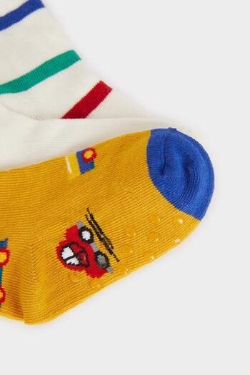 DeFacto Baby Boy Anti-Slip Sole 3-Piece Cotton Long Socks E5015A5Ns