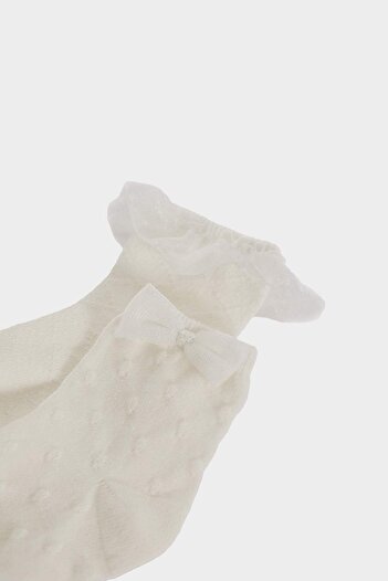 DeFacto Baby Girl Ribbon 2-Pack Cotton Long Socks E5025A5Ns