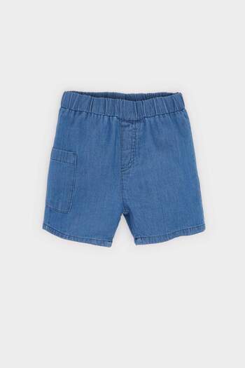 DeFacto 2-teiliges Set für Babys mit Dinosaurier-Muster, Hemd mit elastischem Bund und kurzen Jeans-Shorts unten, E8174A525SM