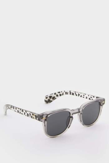 DeFacto Women's Round Black Plastic Frame Black Glass Uv Sunglasses F0610Axns