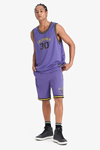 DeFacto Defactofit Quick Dry Standard Fit Crew Neck Printed Sportsman Singlet E4395Ax25Hs