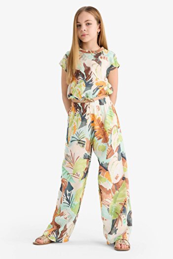 DeFacto Girl's Patterned Palazzo Wide Leg Pants D7612A825Sm