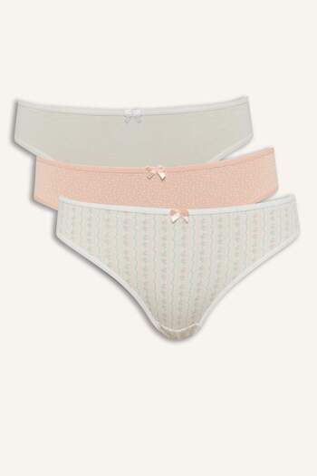 DeFacto 3-Pack Brief Panties-Fall in Love E7573Ax25Sp