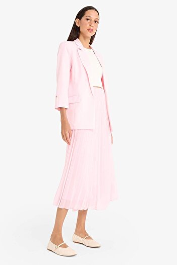 DeFacto A-Line Regular Waist Pleated Chiffon Midi Skirt F1524Ax25Sp
