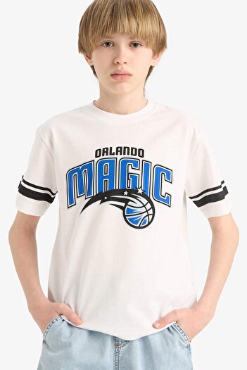 DeFacto Ανδρικό μπλουζάκι NBA Orlando Magic Crew με κοντό μανίκι E4840A825SM