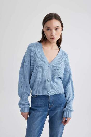 DeFacto Regular fit v neck cardigan b7867axns