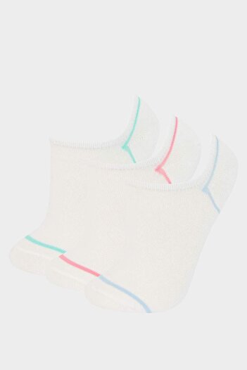 DeFacto Women's 3-Pack Cotton Sneaker Socks E2088Axns