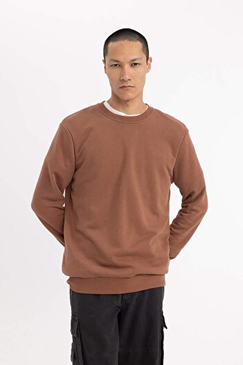 DeFacto Regular Fit Bisiklet Yaka Sweatshirt B7833AXNS