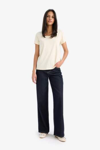 DeFacto Regular Fit Round Neck Basic Plain Short Sleeve T-Shirt K1508Az25Sm