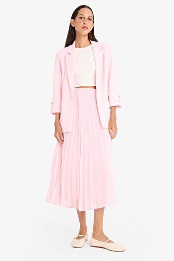DeFacto A-Line Regular Waist Pleated Chiffon Midi Skirt F1524Ax25Sp