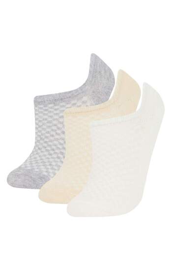 DeFacto Women's 3-Pack Cotton Ballerina Socks E2029Axns