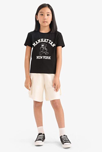 DeFacto Girl's Cargo Fit Sweatshirt Fabric Shorts B0840A825Hs