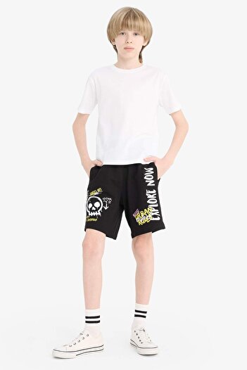 DeFacto Boy's Elastic Waist Printed Shorts F0517A825Sm