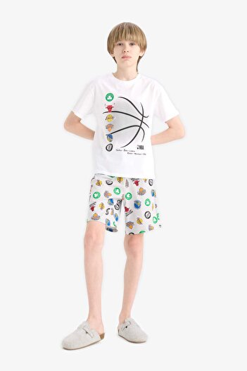 DeFacto Erkek Çocuk NBA Current Teams Pijama Takımı Kısa Kollu Üst Şort E2700A825SM